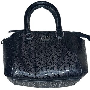 GUESS Black Monogram Satchel Bag
